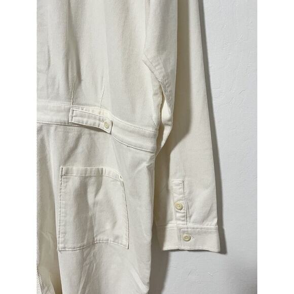 Outerknown Women’s Ivory Soft Corduroy Utility Jumpsuit Size XL Long Sleeve - Picture 5 of 11